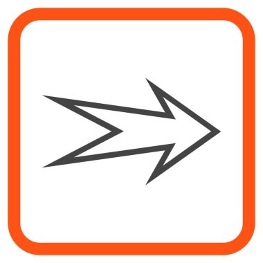 Ok sağ vektör simgesi bir çerçeve içinde