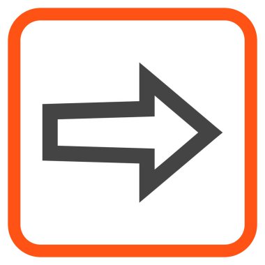 Ok sağ vektör simgesi bir çerçeve içinde