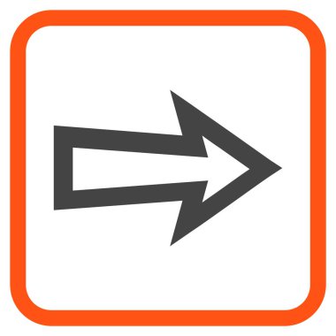 Ok sağ vektör simgesi bir çerçeve içinde