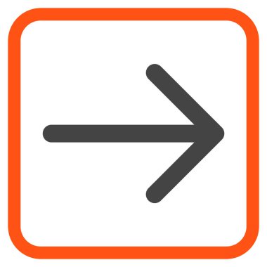 Ok sağ vektör simgesi bir çerçeve içinde