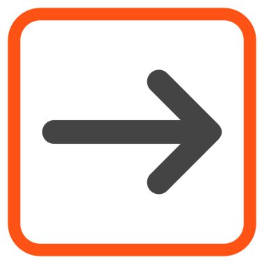 Ok sağ vektör simgesi bir çerçeve içinde