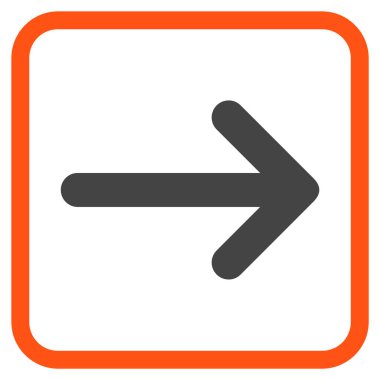 Ok sağ vektör simgesi bir çerçeve içinde