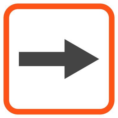 Ok sağ vektör simgesi bir çerçeve içinde