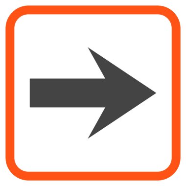 Ok sağ vektör simgesi bir çerçeve içinde