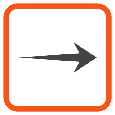 Ok sağ vektör simgesi bir çerçeve içinde