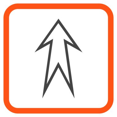 Vektör simgesi bir çerçeve içinde yukarı ok