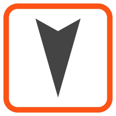 Vektör simgesi bir çerçeve içinde aşağı ok ucu