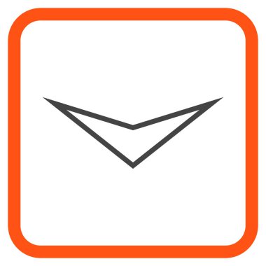 Vektör simgesi bir çerçeve içinde aşağı ok ucu