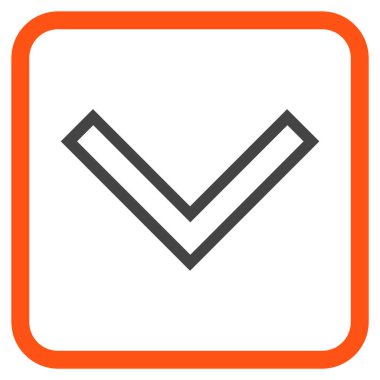 Vektör simgesi bir çerçeve içinde aşağı ok ucu