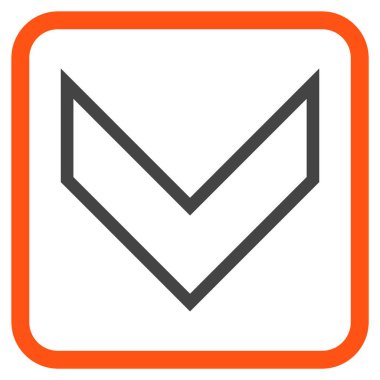 Vektör simgesi bir çerçeve içinde aşağı ok ucu