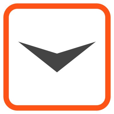 Vektör simgesi bir çerçeve içinde aşağı ok ucu