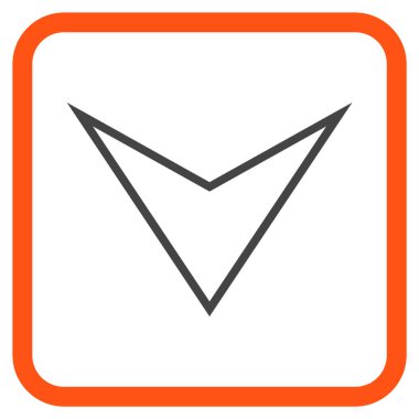 Vektör simgesi bir çerçeve içinde aşağı ok ucu