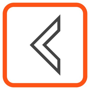 Ok ucu sol vektör simgesi bir çerçeve içinde