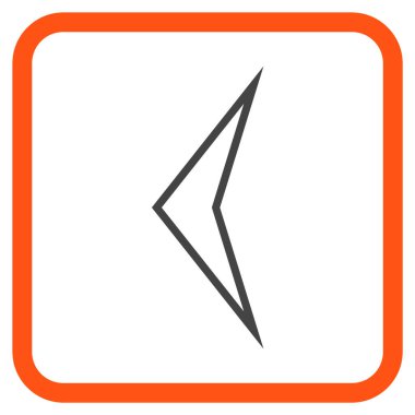 Ok ucu sol vektör simgesi bir çerçeve içinde