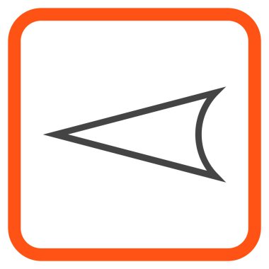 Ok ucu sol vektör simgesi bir çerçeve içinde