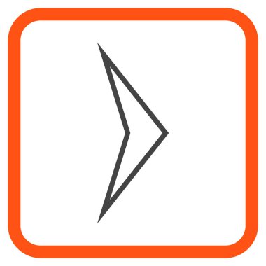 Ok ucu doğru vektör simgesi bir çerçeve içinde