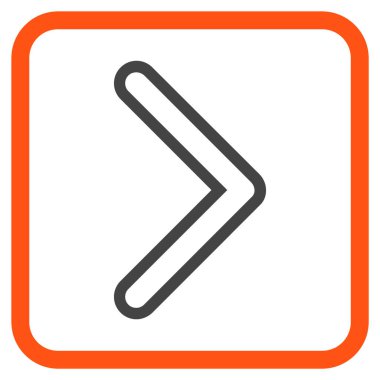 Ok ucu doğru vektör simgesi bir çerçeve içinde