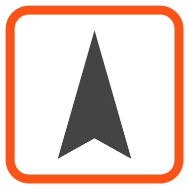 Vektör simgesi bir çerçeve içinde yukarı ok ucu