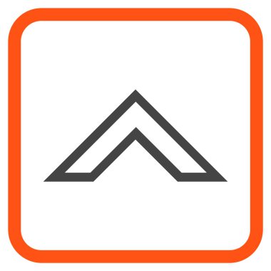 Vektör simgesi bir çerçeve içinde yukarı ok ucu