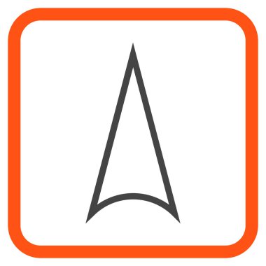 Vektör simgesi bir çerçeve içinde yukarı ok ucu