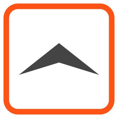 Vektör simgesi bir çerçeve içinde yukarı ok ucu