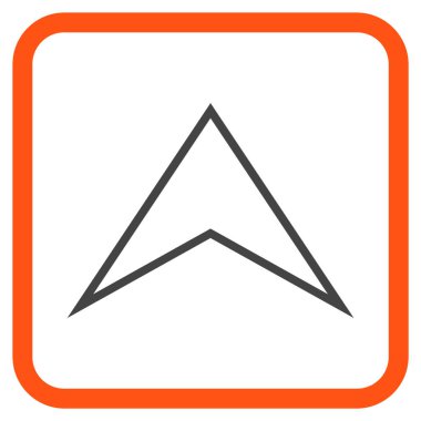 Vektör simgesi bir çerçeve içinde yukarı ok ucu