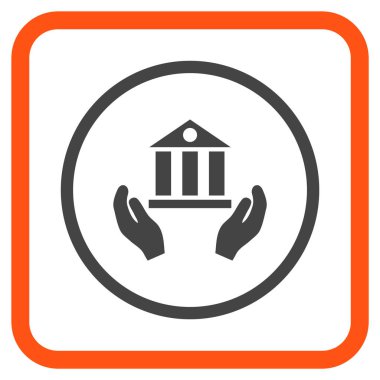 Banka hizmet vektör simgesi bir çerçeve içinde