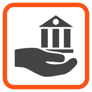 Banka hizmet vektör simgesi bir çerçeve içinde