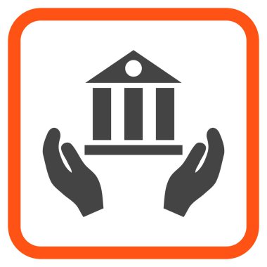 Banka hizmet vektör simgesi bir çerçeve içinde