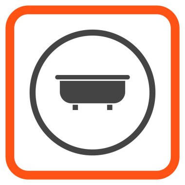 Küvet vektör simgesi bir çerçeve içinde