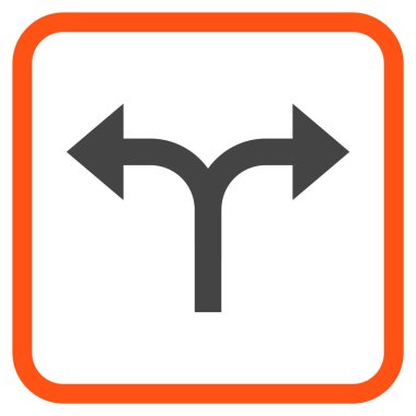 Vektör simgesi bir çerçeve içinde çatallanma oklar sol sağ