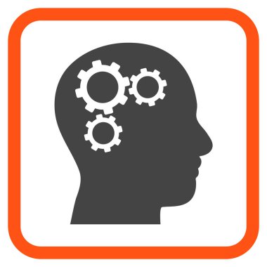 Beyin Gears vektör simgesi bir çerçeve içinde