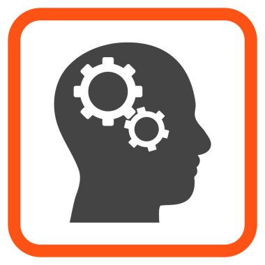 Beyin Gears vektör simgesi bir çerçeve içinde