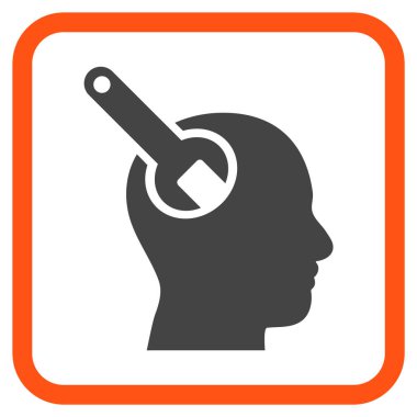 Beyin aracı vektör simgesi bir çerçeve içinde