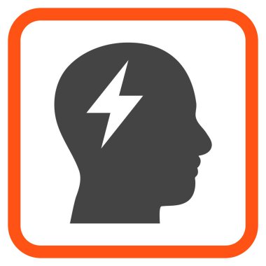 Beyin fırtınası vektör simgesi bir çerçeve içinde