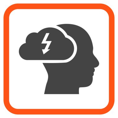 Beyin fırtınası vektör simgesi bir çerçeve içinde