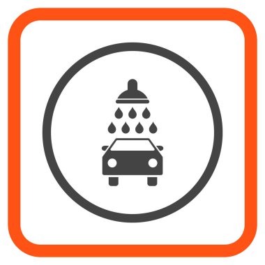 Araba duş vektör simgesi bir çerçeve içinde