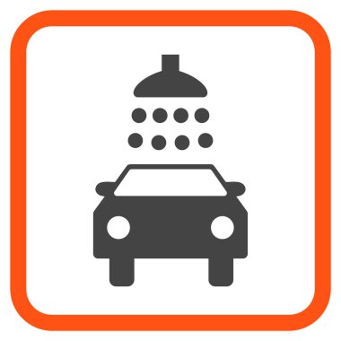 Araba duş vektör simgesi bir çerçeve içinde