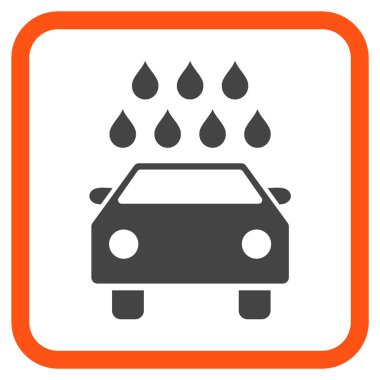 Araba duş vektör simgesi bir çerçeve içinde