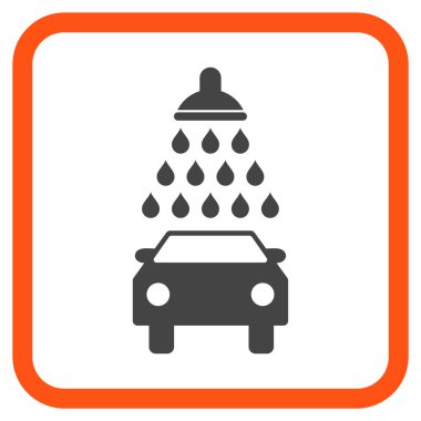 Araba duş vektör simgesi bir çerçeve içinde