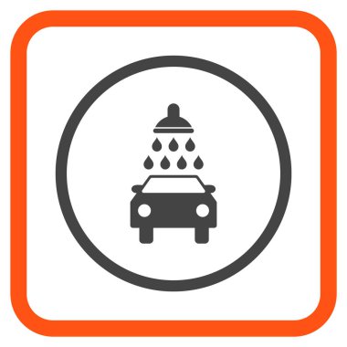 Oto yıkama vektör simgesi bir çerçeve içinde