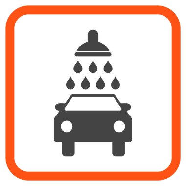 Oto yıkama vektör simgesi bir çerçeve içinde