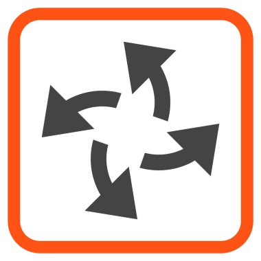 Santrifüj oklar bir çerçeve içinde simge vektör