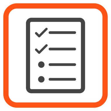 Denetim listesi sayfa vektör simgesi bir çerçeve içinde