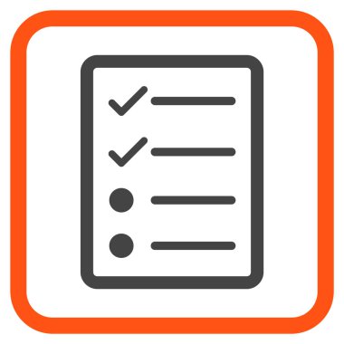 Denetim listesi sayfa vektör simgesi bir çerçeve içinde