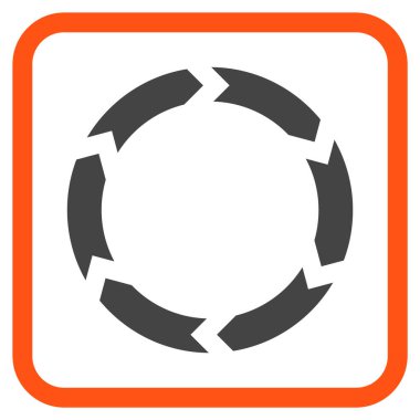 Dolaşım vektör simgesi bir çerçeve içinde