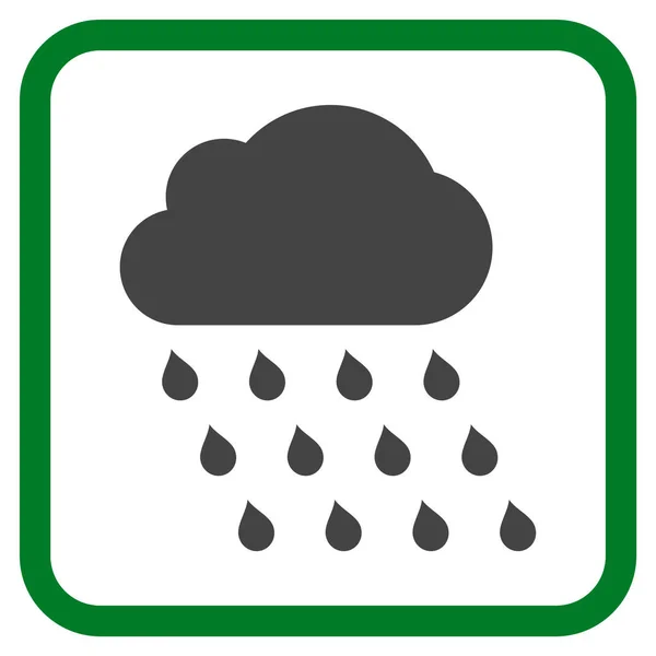 Regen Cloud Vector Icon In een Frame — Stockvector