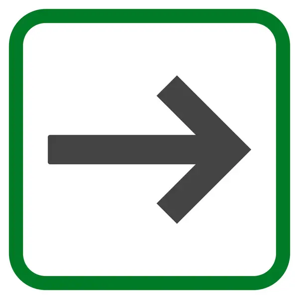 Icono del vector de flecha derecha en un marco — Vector de stock