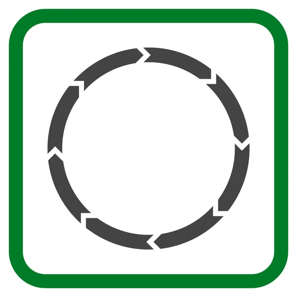 Rotationsvektorsymbol in einem Rahmen — Stockvektor