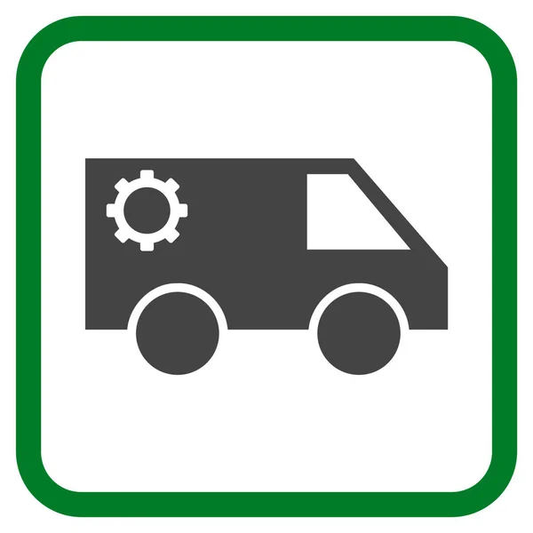 Ícone de vetor de carro de serviço em um quadro —  Vetores de Stock